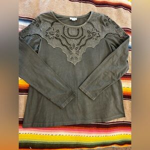 Sundance Longsleeve Cotton T w Cutout Detail